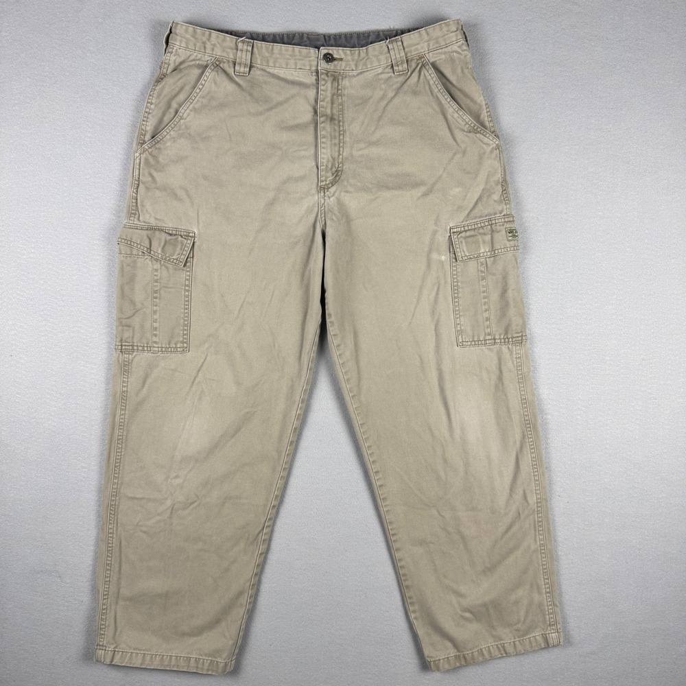 Wrangler WRG Jeans Co Mens Cargo Pants Khaki Tan 36x30 Utility Workwear Pockets